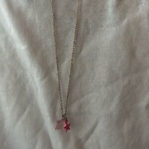 y2k pink star necklace